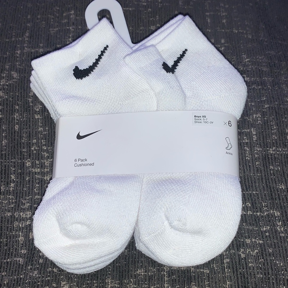 Kids White Nike Socks